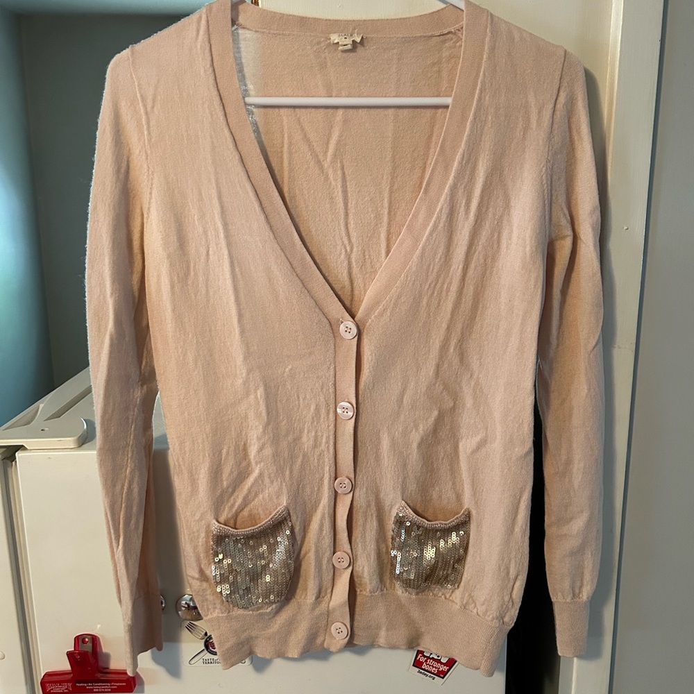 ✨J.Crew Blush Button Front Cardigan Medium